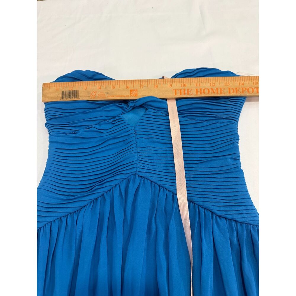 Lulus Rozala Bright Blue Pleated Strapless Maxi Dress Size XS - Picture 10 of 12